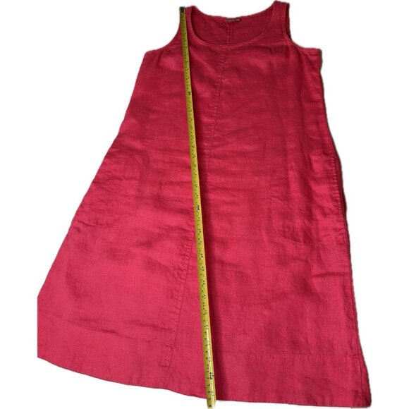 J.Jill Linen Tank style scoop neck midi shift dress with pockets XS Pink - Picture 8 of 8